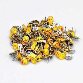 Decorative Drawing Pins,100 Pcs Creative Fashion Push Pins Cute Emoticon Thumbtacks for Photos Maps Wall, Pinboard, Cork Boards, Notice Board, Bulletin Board