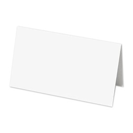 White Place Cards by Totely - 50 x Plain White Tented Table Name Cards for Parties and Weddings - Plain Place Card Ideal for Seating Plan Organisation