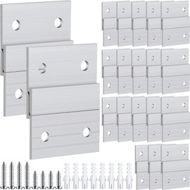 Therwen 40 Pcs French Cleat Picture Hanger Kit Heavy Duty Mirror Wall Mounting Brackets Z Clip Mirror Hanging Hardware Aluminum Hanger Supports (2 Inch)