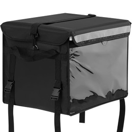 CroBlissful Insulated Food Delivery Bag for Bike with Rear Rack Pizza Delivery Box with Shoulder Belt and Internal Accessories Commercial Waterproof, Internal Dimensions (19.2 x 15.5 x 16.1 Inches)