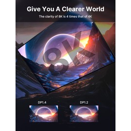 JSAUX 8K DisplayPort Cable 3ft, DP to DP Cable(8K@60Hz, 2K@240Hz, 4K@144Hz, 32.4Gbps), Compatible with Gaming Laptop TV PC Computer Monitor-Red