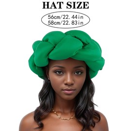 Exaggerated Big Braid Head Band African Raw Silk Turban Cap for Women Nigeria Wedding Party Headpiece Female Headband (One Size,Rose)