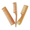 Neem Wood Combs Set of 3, Includes Fine Tooth, Fine