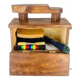 Lux-z Kit Con Cajón Bolero Para Limpiar Y Lustrar Calzado Básico