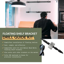 Walnut Wood Works Floating Shelf Installation Kit, Drill Jig - Floating Shelf Bracket DIY Drill Guide Installation Kit - Designed for Precision Drilling 3/4 Inch Floating Shelf Brackets