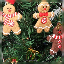 12 Pieces Gingerbread Man Pendant Gingerbread Man Decoration Gingerbread Man Figure Christmas Tree Decoration Set Christmas Decoration Figures Set Christmas Tree Decoration Pendant for Festive Home