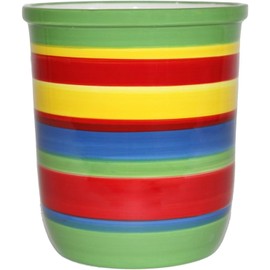 ACK Tuscany Colorful Rainbow, Hand Painted Ceramic Utensil Jar, 81739