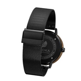 CZOKA Wooden Watch for Men and Women, Japanese Quartz Movement, Date Display, Natural Wood Case, Leather Strap, Diameter 42mm, Black Walnut-2, Bracelet