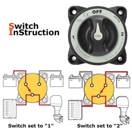 Interruptor de Desconexión de Batería de 500 A, Selector de Interruptor de Batería, Interruptor Maestro de Corte de Energía de 3 Posiciones, Resistente Al Agua IP66, para Barco RV