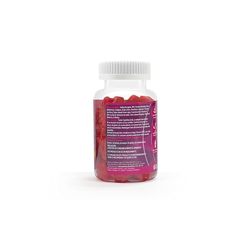 Belplus | Colágeno+Coenzima Q10+Biotina | 60 gomitas sin azúcar, pack
