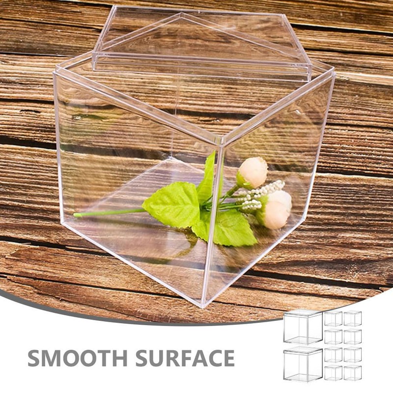 Operitacx 10pcs Small Acrylic Boxes with Lids Clear Acrylic Plastic