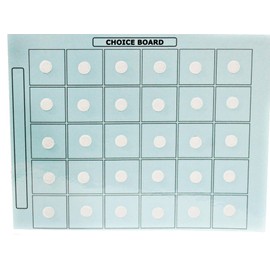 Smile4Autsim Visual Activity Choice - Tabla laminada con gancho de 30 1/2 pulgadas, ideal para tarjetas flash sueltas (Azul, hoja de 8 x 11 (tarjetas de 1.5 pulgadas)