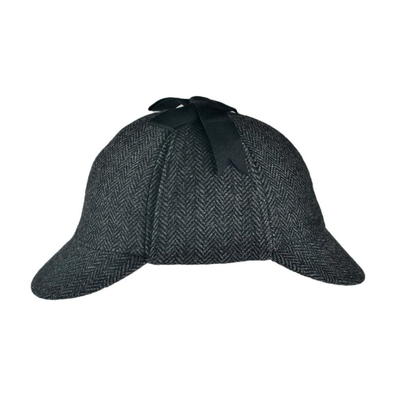 Sherlock Holmes Herringbone Wool Blend Hat (Large) Gray