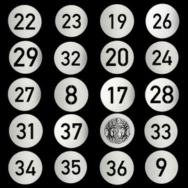 20Pcs Round Gobos Kit for Optical Snoot,66mm/2.6in Metal Plate Patterns Compatible with Godox BFP/BP-SE/OT1/OT1 Pro/Westcott,Custom Gobos Number Series for Birthday Shot/Tiktok etc