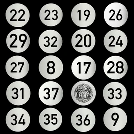 20Pcs Round Gobos Kit for Optical Snoot,66mm/2.6in Metal Plate Patterns Compatible with Godox BFP/BP-SE/OT1/OT1 Pro/Westcott,Custom Gobos Number Series for Birthday Shot/Tiktok etc
