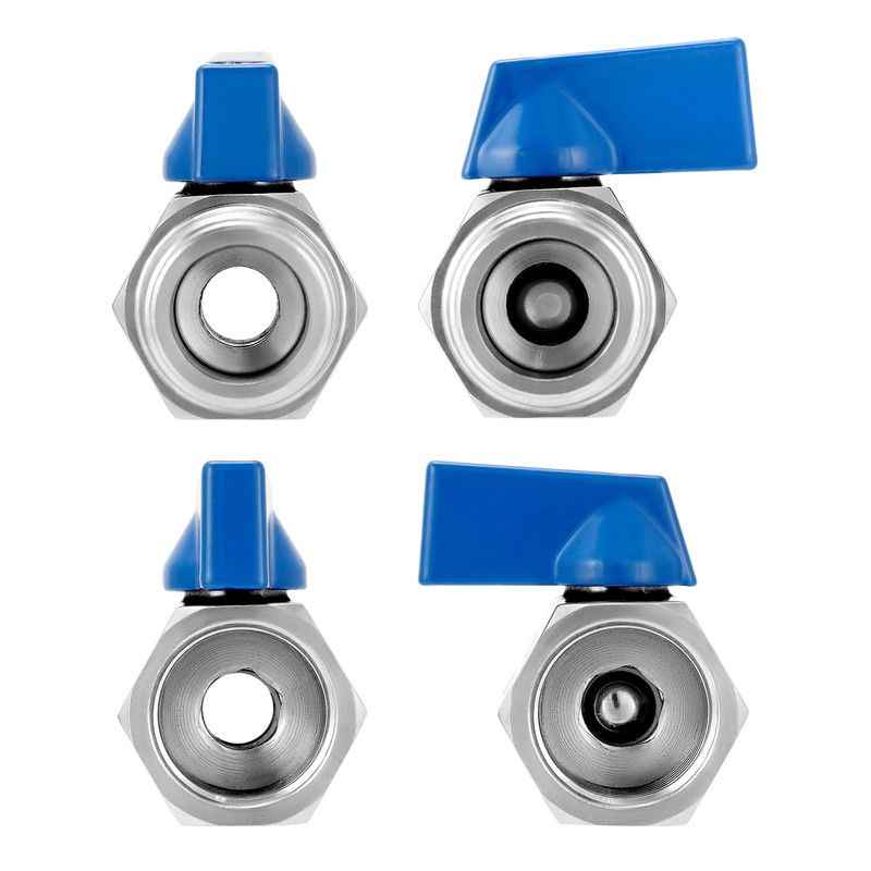 QWORK Mini Ball Valve, 4 Pack 1/2" NPT Thread Female