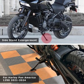 Motorcycle Side Stand Extension Kicksand for H-arley Pan America 1250 RA1250 Spcical Adventure 2021 2022 2023 2024 - Black