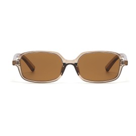 WDZAYXC Classic Rectangular Sunglasses Retro Slim Lenses Vintage Rectangle Sunglasses, Light Brown/Tan