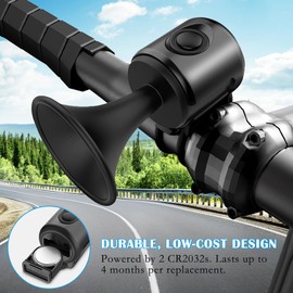 Electric Bicycle Bell, 120 dB Bicycle Horn Electric Loud Electric Bicycle Bell, Bicycle Horn Loud Bicycle Bell Electric for Mountain Bike, IPX4 Waterproof Horn Bicycle for 2-3 cm Handlebar