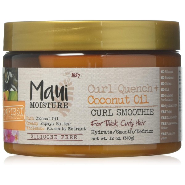 Maui Moisture Coconut Oil Curl Smoothie 12 Ounce Jar (354ml)