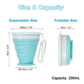 PATIKIL Collapsible Cup, 2 Pack 200mL Travel Folding Cup Silicone Portable Drinking Cup for Camping Hiking Outdoors, Blue