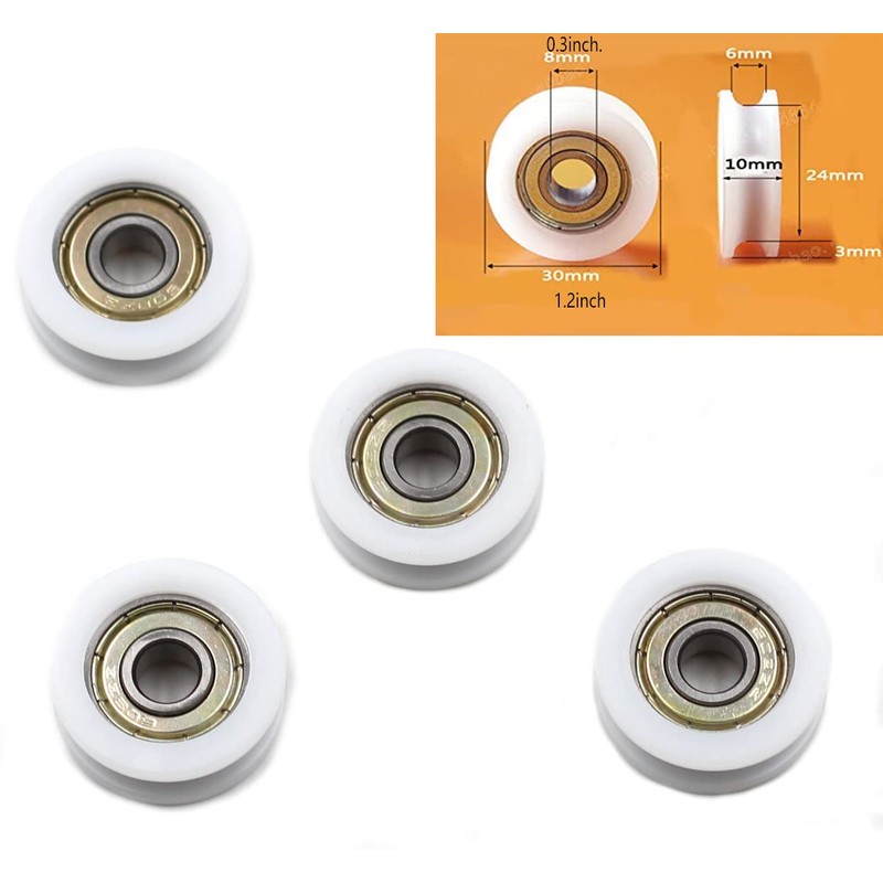 Chiloskit 5x 8 * 30 * 10mm Nylon Round Pulley