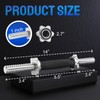 Threaded Dumbbell Rubber/Chrome Handles, Adjustable Dumbbell Bar Handles for Gym