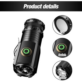 Mini Linterna Súper Potente, Clip Tipo Bolígrafo Multifuncional con 3 LED de Alta Potencia, Linterna Pequeña Resistente al Agua Ideal para Exteriores (1)
