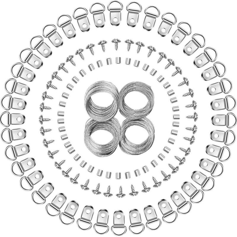 MAIHUO 124 Pcs Picture Hanging Kit,Complete Frame Hardware Set with