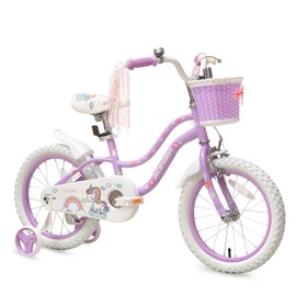 ACEGER Princess Style Girls Bike with Basket for 3-14 Years Old Kids and Toddlers, 14 16 18 Inch Bicycle for Children with Training Wheels and Streamers, 20 Inch with Kickstand, Multiple Colors