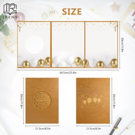 IRENE Guest Book for DIY, Blank Dark Gold Party Decoration Sign Book Alternative for Wedding, Birthdays, Graduation, Baby Showers, Quinceanera, Farewell, Retirement Celebration Party