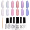 RARJSM Pearl Gel Nail Polish Set Iridescent Shell Glitter Gel