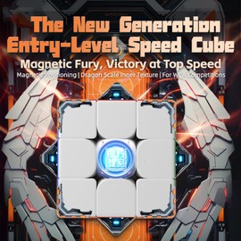 MOYU Meilong3M V2 Speed Cube 3 x 3 Magnetic Magic Cube Stickerless, 3D Magic Puzzle Games for Children and Adults, Suitable for Daily Play (2024 UV Coated, Magic Clothes)