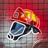 Mutank Firefighting Helmet Neon Sign, Hero Decor Neon Light USB