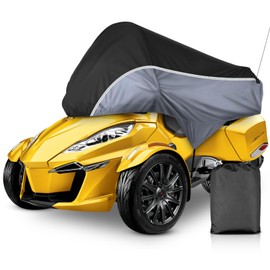 XYZCTEM Can-Am Spyder RT Cover,Outdoor Waterproof Sun & Heat Protection Half Cover,Compatible with Can-Am Spyder RT 2010-2019 Limited,Black&Grey,XL