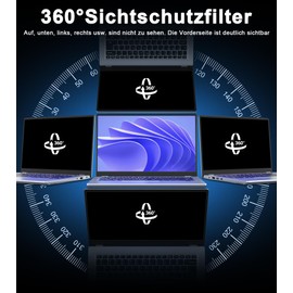 STARY 360° Privacy Film Laptop 13.3 Inch 16:9, Privacy Film 4-Way Laptop 13.3 Inch, Anti Blue Light Anti-Glare Protection, Matt, Privacy Filter and Screen Protector Compatible with Lenovo HP Dell Acer