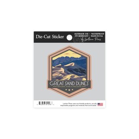Die Cut Sticker Great Sand Dunes National Park, Colorado, Contour Vinyl Sticker 1 to 3 inches (Waterproof Decal for Cars, Water Bottles, Laptops, Coolers), Small
