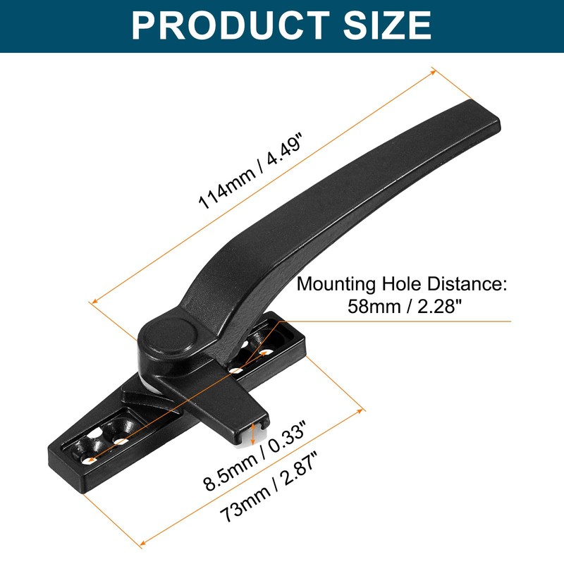 uxcell 1Pcs Casement Window Locking Handle, Zinc Alloy Locking Handle