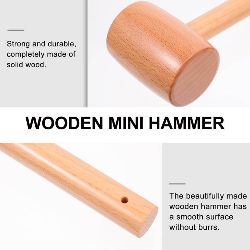 Luxshiny Meat Mallet Mini Wooden Hammer Mallet Pounding Meat Tenderizer