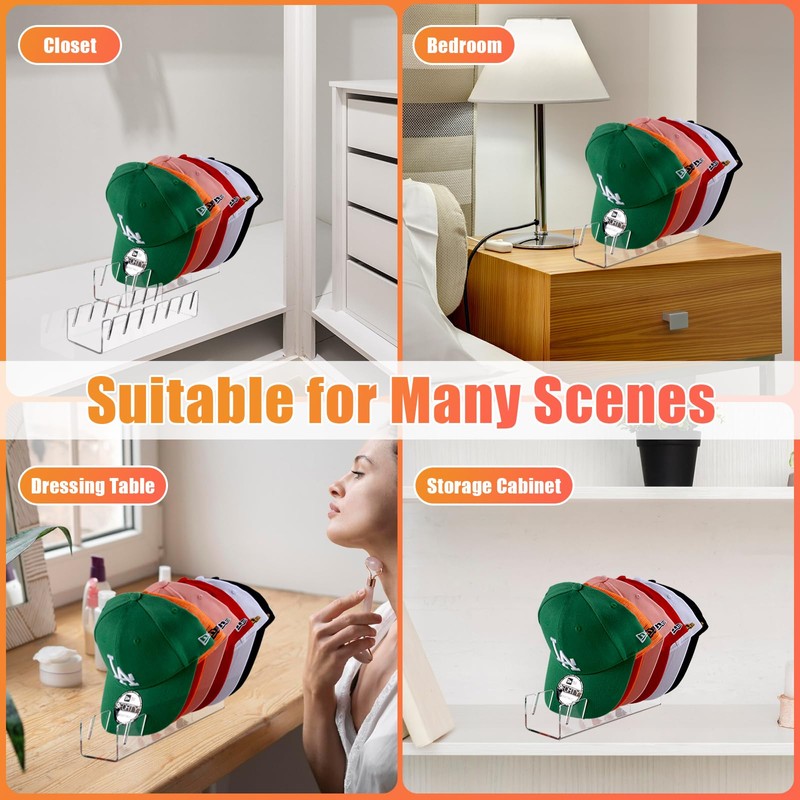 Hat Stand for Baseball Caps, 2 Pack No Install Acrylic