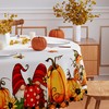 Fall Tablecloth 70x70 Inch Round, Buffalo Plaid Harvest Orange Truck