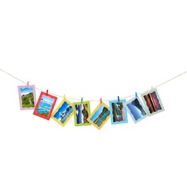 YOETSPDS Hanging Photo Display Photo Holder String with Clips Photo Frame Set Perfect Wall Decor for Teen Bedroom Home Cubicle Office Wave *2