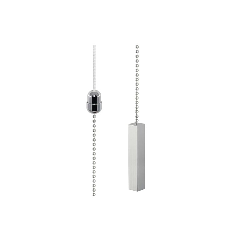 Bathroom Light Pull Chain – Polished Chrome Square Bar &