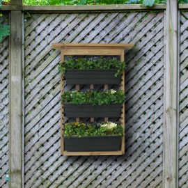 Algreen 34002 Garden View, Vertical Living Wall Planter , Brown