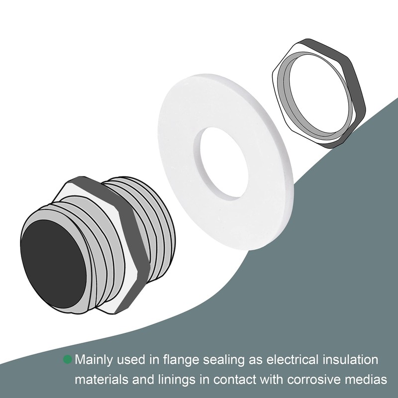 sourcing map PTFE Flat Seal 57 mm or 24 mm