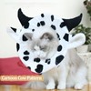 Cat Elizabeth Cone Cartoon Adjustable Cow Pattern After Surgery Recovery