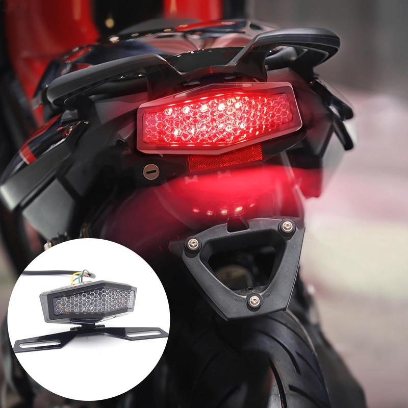 Aoling Motorcycle Tail Lamp 12V Small Turn Signal License Plate