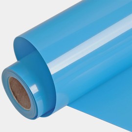 FUNKAKA - Rollos de vinilo de transferencia de calor de color azul cielo, 12 x 9 pies, vinilo calcomanía de transferencia térmica para todas las máquinas de corte, fácil de cortar y malezar para