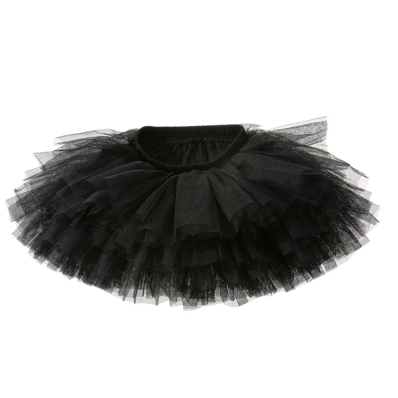 Falda tutú para bebé, 6 capas, tutus 1-8T, Negro, 1-2