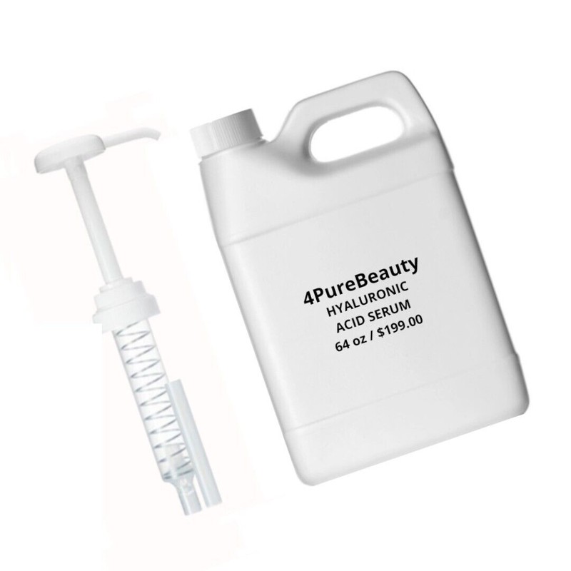 4PureBeauty Half Gallon (64 oz) Hyaluronic Acid Serum with Pump,